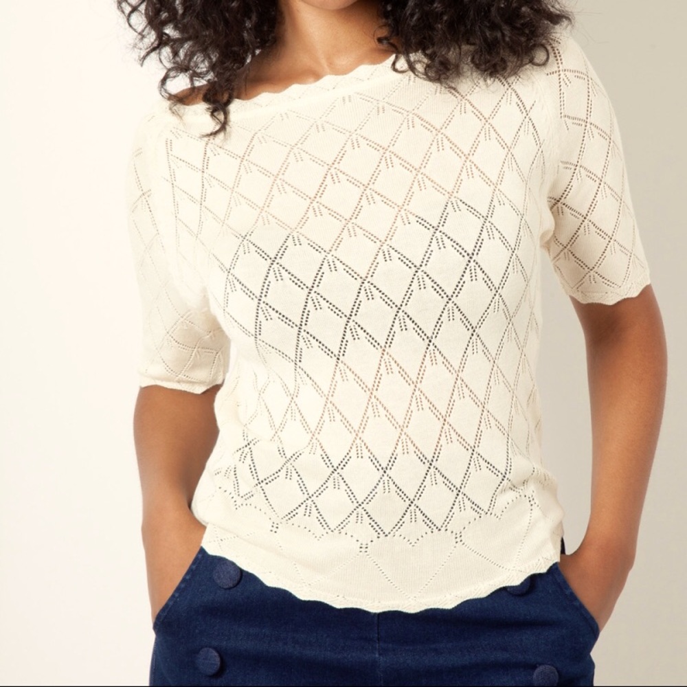 Voodoo Vixen Diamond Top in Cream size XL (US 10)